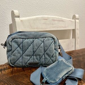 Stylish Blue Quilted Crossbody Bag